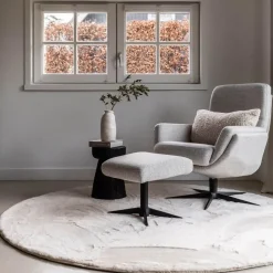 Interieur05 Rond Hoogpolig Vloerkleed Lux Creme - 160 x 160 cm