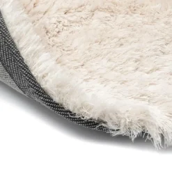 Interieur05 Rond Hoogpolig vloerkleed Odelia beige/wit - 160 x 160 cm