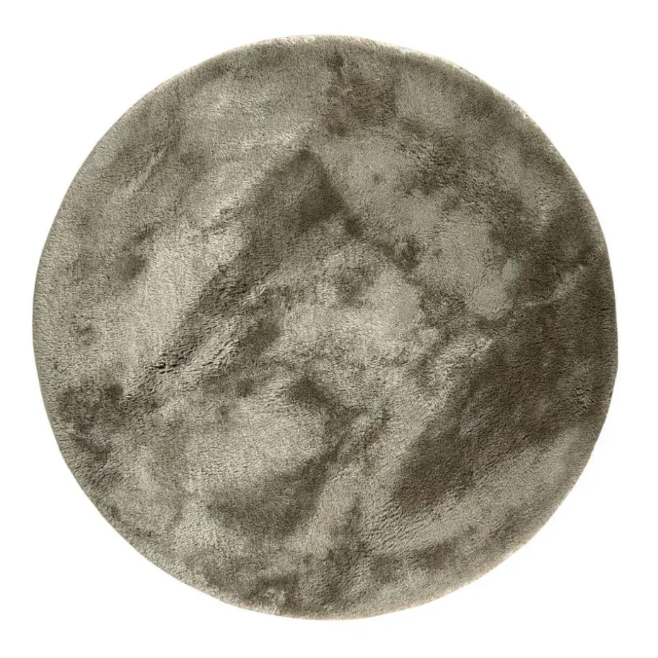 Interieur05 Rond Hoogpolig vloerkleed Odelia beige/wit - 200 x 200 cm