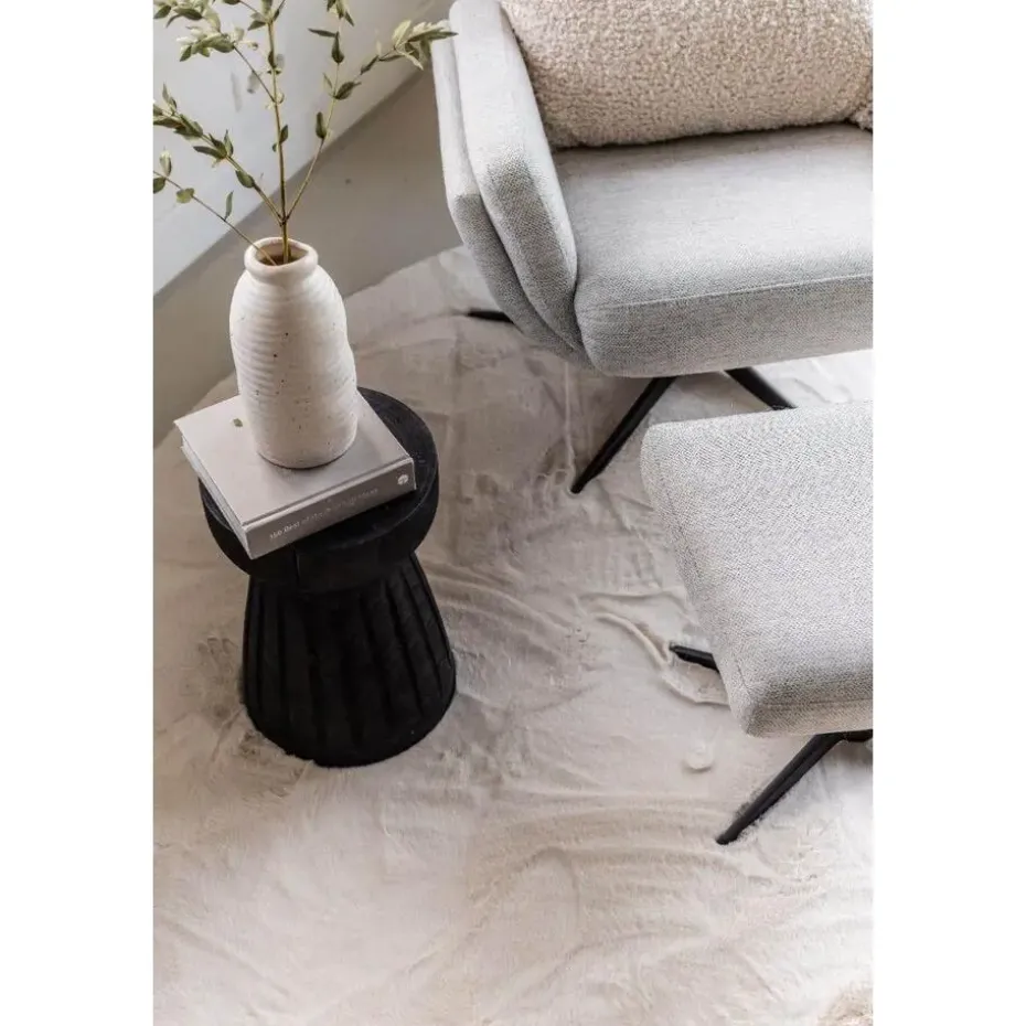 Interieur05 Rond Hoogpolig Vloerkleed Lux Creme - 240 x 240 cm