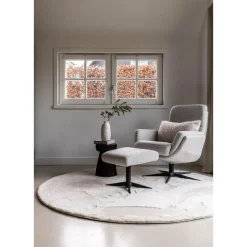 Interieur05 Rond Hoogpolig Vloerkleed Lux Creme - 120 x 120 cm