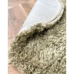 Interieur05 rond hoogpolig vloerkleed polyester Pilo groen - 230 x 160 cm