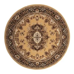 Interieur05 rond vintage Vloerkleed Nain Perzisch bruin - 100 x 100 cm