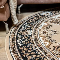 Interieur05 rond vintage Vloerkleed Nain Perzisch bruin - 100 x 100 cm