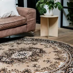 Interieur05 rond vintage Vloerkleed Nain Perzisch bruin - 100 x 100 cm
