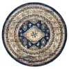 Interieur05 rond vintage vloerkleed Aila blauw - 160 x 160 cm
