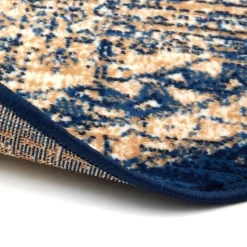 Interieur05 rond vintage vloerkleed Aila blauw - 120 x 120 cm