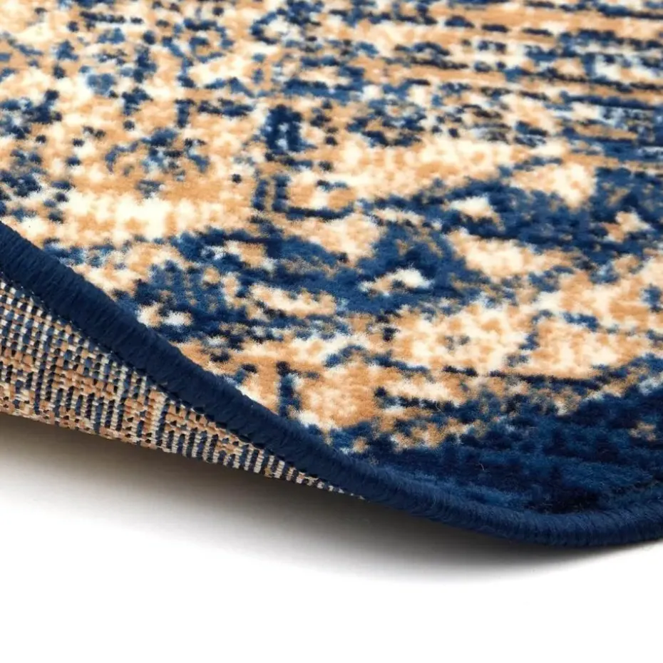 Interieur05 rond vintage vloerkleed Aila blauw - 120 x 120 cm