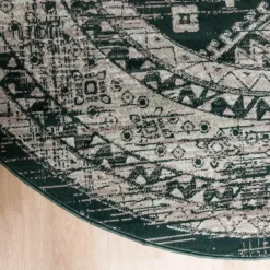 Interieur05 rond vintage vloerkleed Aila groen - 190 x 190 cm