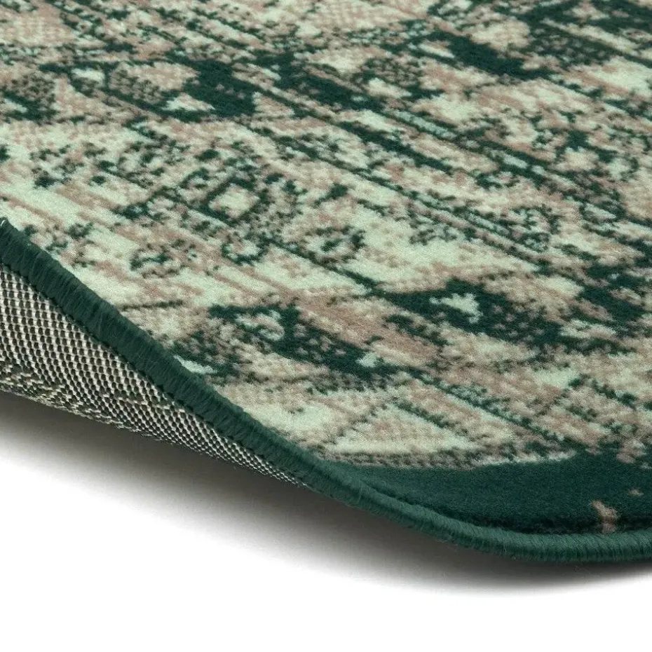 Interieur05 rond vintage vloerkleed Aila groen - 190 x 190 cm