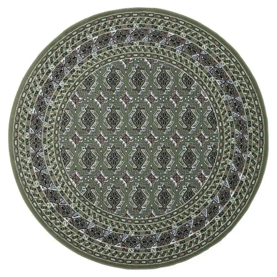 Interieur05 rond vintage vloerkleed Marad groen - 160 x 160 cm