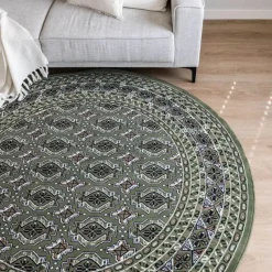 Interieur05 rond vintage vloerkleed Marad groen - 160 x 160 cm