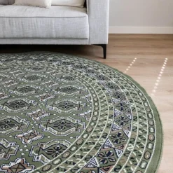 Interieur05 rond vintage vloerkleed Marad groen - 160 x 160 cm