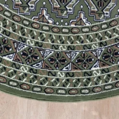 Interieur05 rond vintage vloerkleed Marad groen - 160 x 160 cm