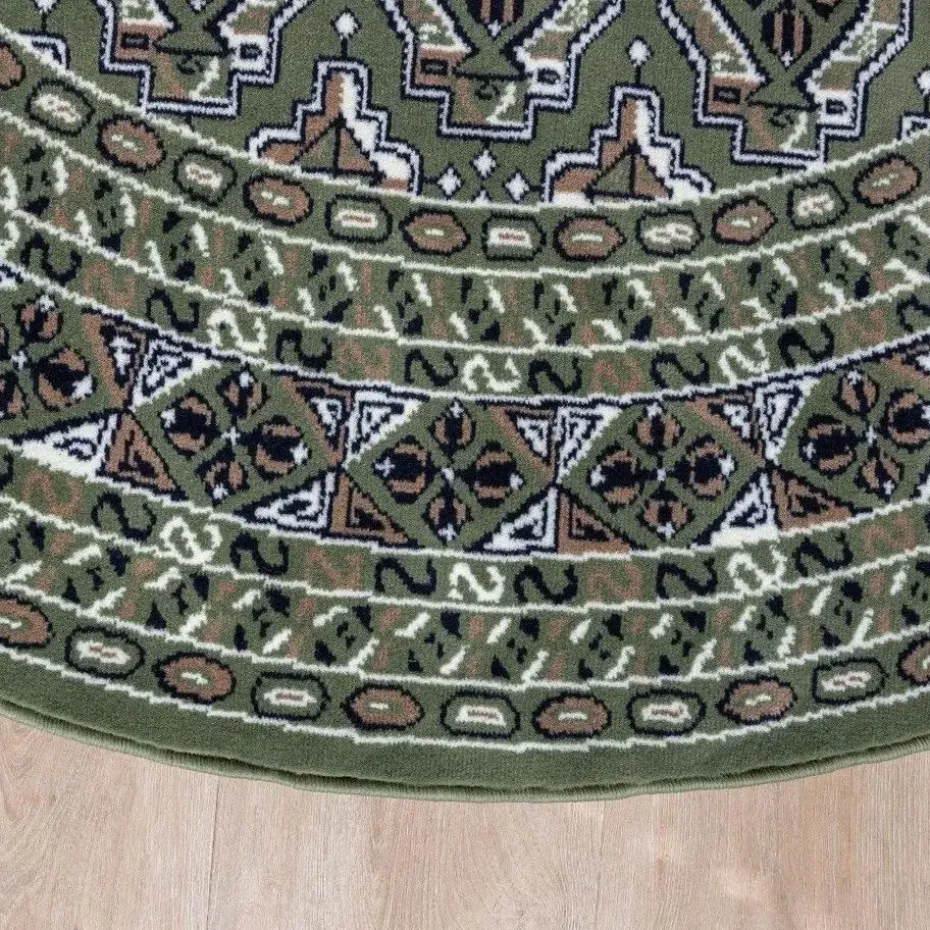 Interieur05 rond vintage vloerkleed Marad groen - 160 x 160 cm