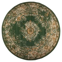 Interieur05 rond vloerkleed Keshan groen - 160 x 160 cm