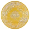 Interieur05 rond vloerkleed Keshan geel - 190 x 190 cm