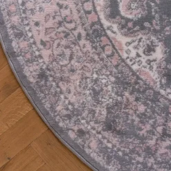 Interieur05 rond vloerkleed Keshan grijs - 160 x 160 cm