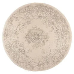 Interieur05 rond vloerkleed Keshan zand/beige - 120 x 120 cm