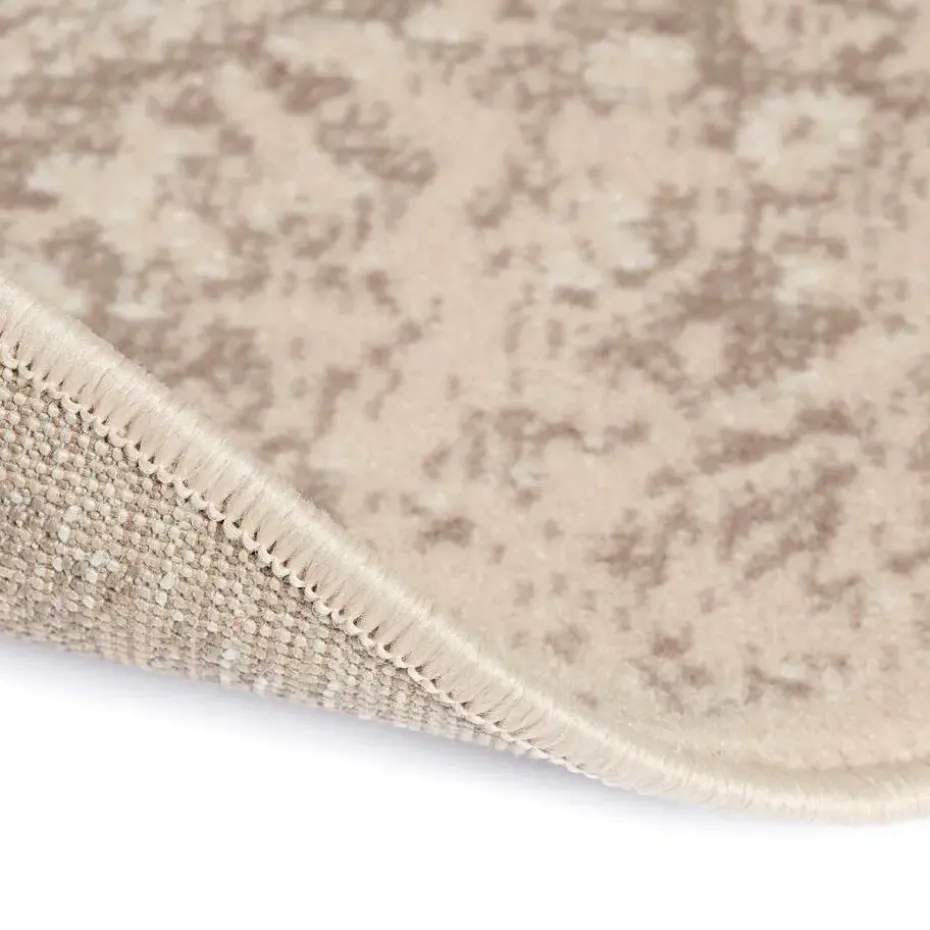 Interieur05 rond vloerkleed Keshan zand/beige - 120 x 120 cm