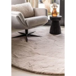 Interieur05 rond vloerkleed Lux beige/taupe - 160 x 160 cm