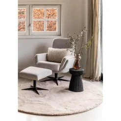 Interieur05 rond vloerkleed Lux beige/taupe - 200 x 200 cm