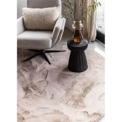 Interieur05 rond vloerkleed Lux beige/taupe - 200 x 200 cm