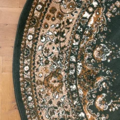 Interieur05 rond vloerkleed Keshan groen - 190 x 190 cm