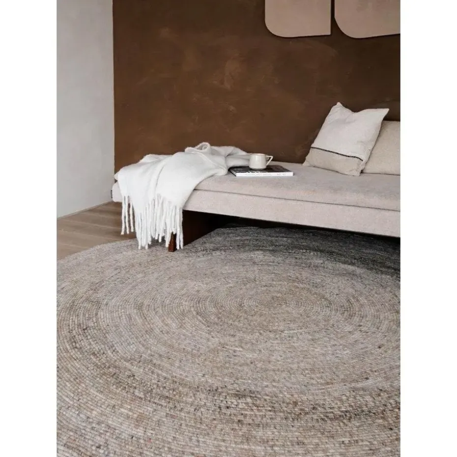 Interieur05 rond vloerkleed Gapo grijs/bruin - 250 x 250 cm