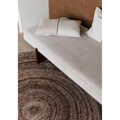 Interieur05 rond vloerkleed Gapo donkerbruin - 150 x 150 cm