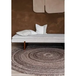 Interieur05 rond vloerkleed Gapo donkerbruin - 150 x 150 cm