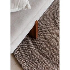 Interieur05 rond vloerkleed Gapo donkerbruin - 150 x 150 cm