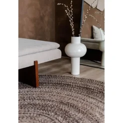 Interieur05 rond vloerkleed Gapo donkerbruin - 150 x 150 cm