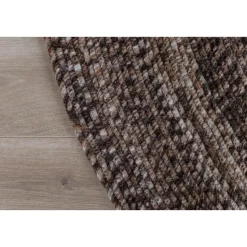 Interieur05 rond vloerkleed Gapo donkerbruin - 150 x 150 cm