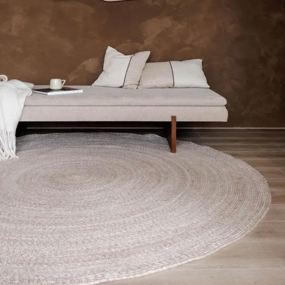 Interieur05 rond vloerkleed Gapo beige - 220 x 220 cm