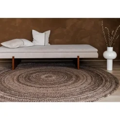 Interieur05 rond vloerkleed Gapo donkerbruin - 220 x 220 cm