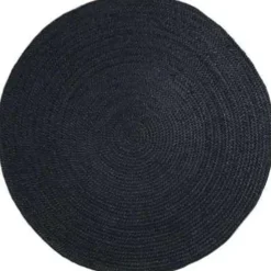 Interieur05 Vloerkleed - Jute Rond - Zwart - 150Ø