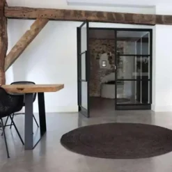 Interieur05 Vloerkleed - Jute Rond - Zwart - 150Ø