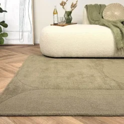Interieur05 wollen vloerkleed groen Twig - 230 x 160 cm