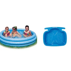 Intex kinderzwembad - blauw - inclusief voetenbadje - 147 cm