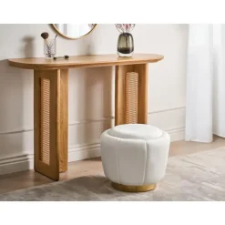 IRVING - Poef - Wit - 43 cm - Fluweel