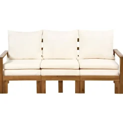 ISOLELLO - Tuinbank met kussens - Lichtbeige - Acaciahout