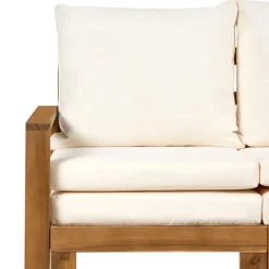 ISOLELLO - Tuinbank met kussens - Lichtbeige - Acaciahout