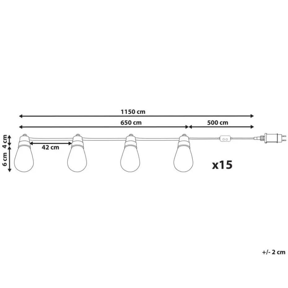 ITTILEQ - LED kerstverlichting - Zwart - 1150 cm - PVC
