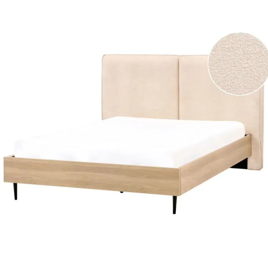 IZERNORE - Bed - Beige - 140 x 200 cm - Bouclé