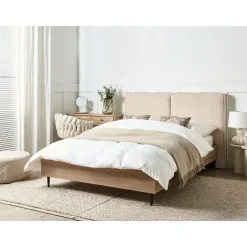 IZERNORE - Bed - Beige - 140 x 200 cm - Bouclé