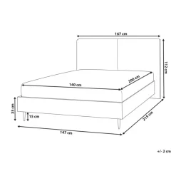 IZERNORE - Bed - Beige - 140 x 200 cm - Bouclé