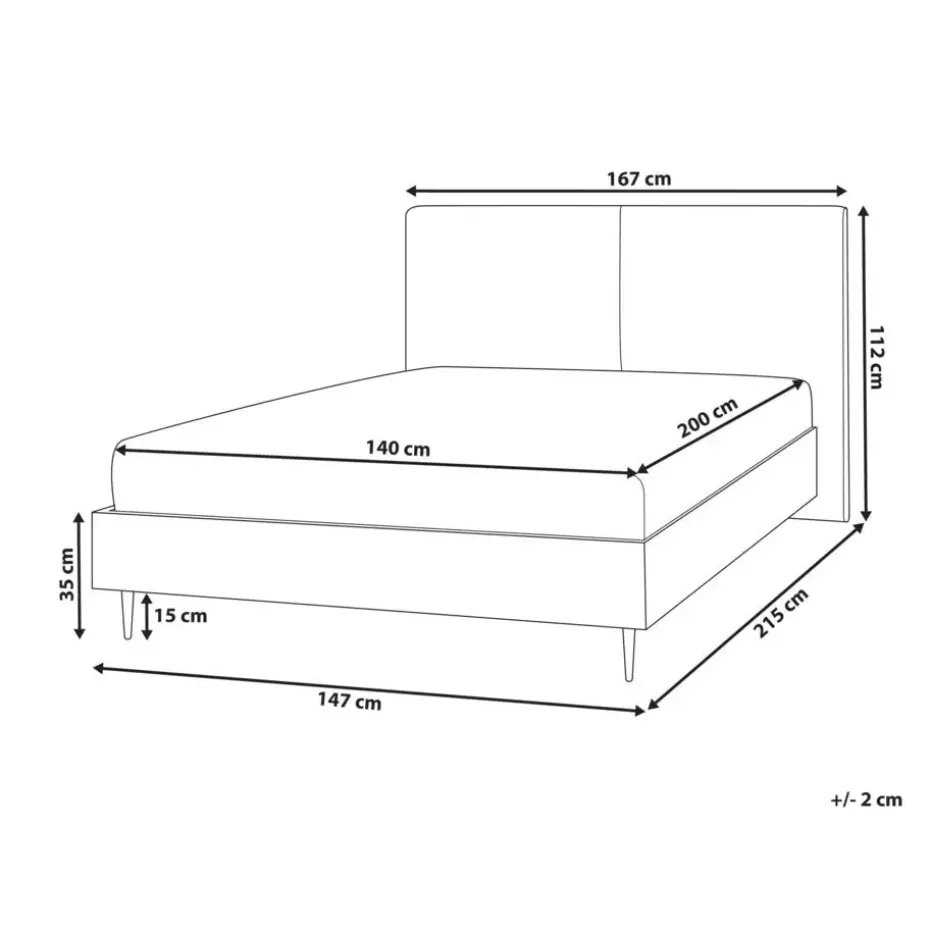 IZERNORE - Bed - Beige - 140 x 200 cm - Bouclé