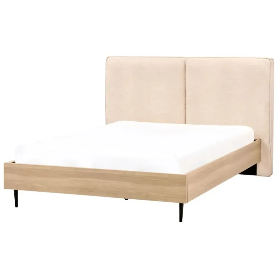 IZERNORE - Bed - Beige - 140 x 200 cm - Bouclé