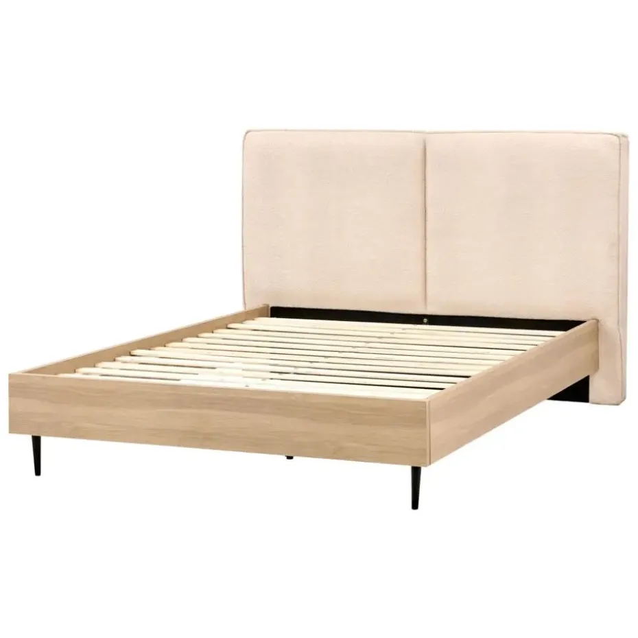 IZERNORE - Bed - Beige - 140 x 200 cm - Bouclé